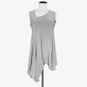 Sympli Women's Sleeveless Asymmetrical Tunic Pocket Gray Size 10